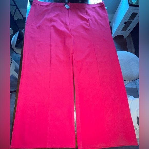 PrettyLittleThing Plus Hot Pink Tailored Wide Leg Trousers 24 NWT Barbie femcore - Picture 1 of 5